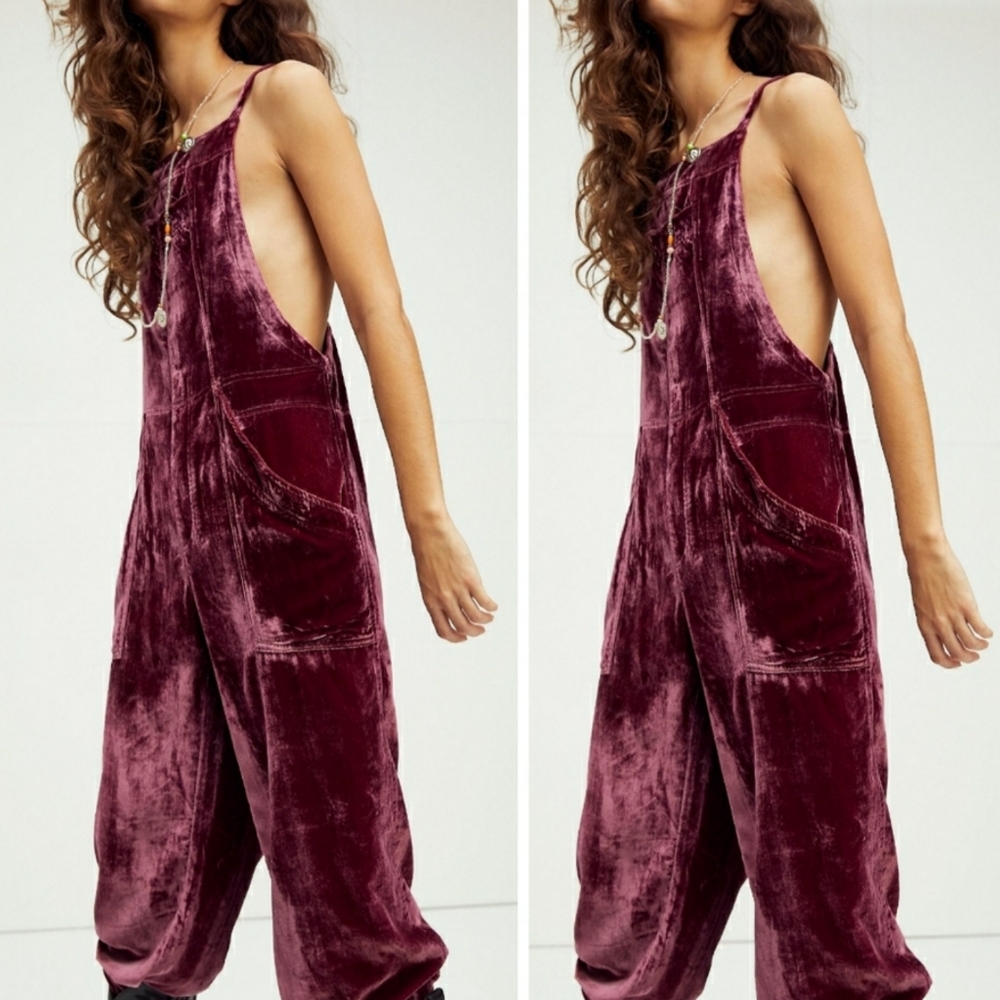 Free People Weekender Velvet Overalls ***1 XS LEFT!***** - Picture 2 of 7